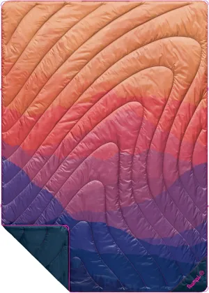 Rumpl Original Puffy Blanket - Warm Puffy Camping Blanket, 100% Recycled Polyester Insulation, Lightweight, Packable, Water-Resistant, Outdoor Puffer Blanket, 52"x75", V2, Sierra Sunset Fade