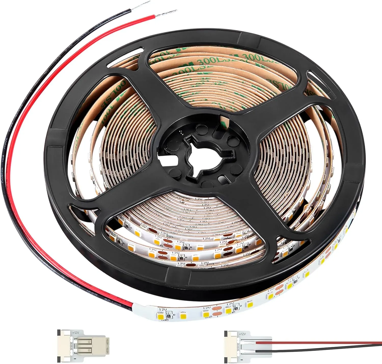 RV Flexible LED Strip Light 12V Dimmable Tape Light 16.4 ft 600 LEDs 2000 Lumen Width 5/16” for Camper Van Motorhome Truck Trailer Interior Lighting, CRI 90  Indoor Only (3000K)
