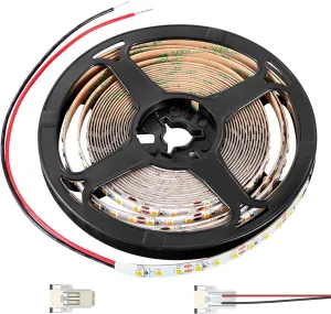 RV Flexible LED Strip Light 12V Dimmable Tape Light 16.4 ft 600 LEDs 2000 Lumen Width 5/16” for Camper Van Motorhome Truck Trailer Interior Lighting, CRI 90  Indoor Only (3000K)