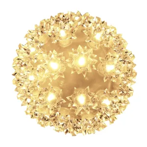 Rynx | Christmas Ball 5.5" Sparkling Outdoor Hanging Ball Lights Blinking Lights 50 Led Star Lights Ball Soft Blinking Christmas Lights For Tree Porch Decorations, Warm White - Blinking