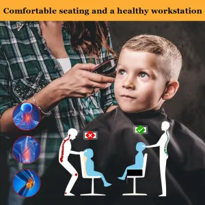 Salon Booster Seat for Kids - Cushion for Children's Hair Cut,Barber Booster Seat for Salon Chair Hair Stylist,Leather Seat Cushion for Beauty Salon Spa Equipment (Black)