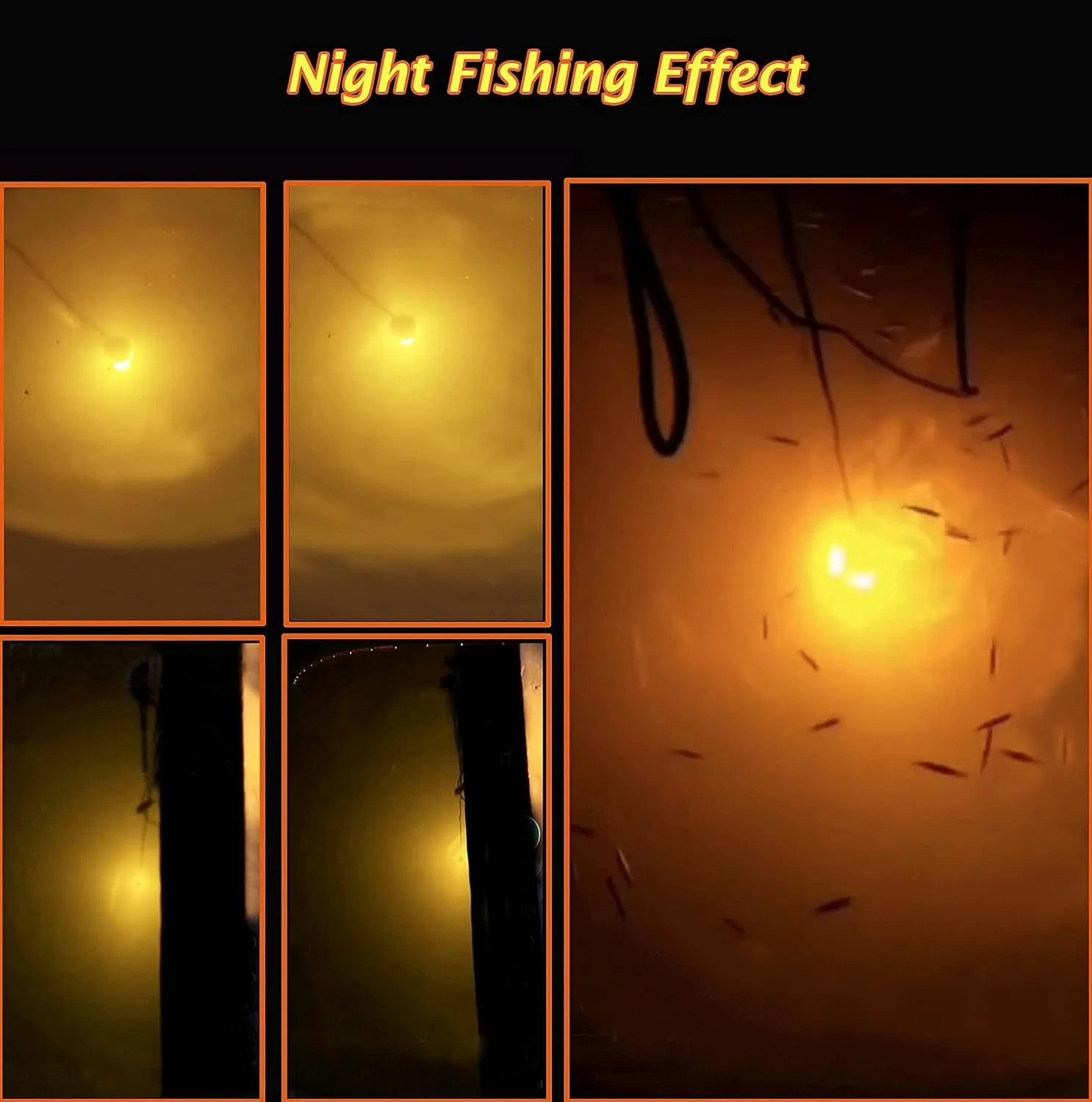 SAMDO IP68 12V LED Underwater Fishing Light 1080 Lumens Fish Attracting Light, Night Fishing Light 10.8W