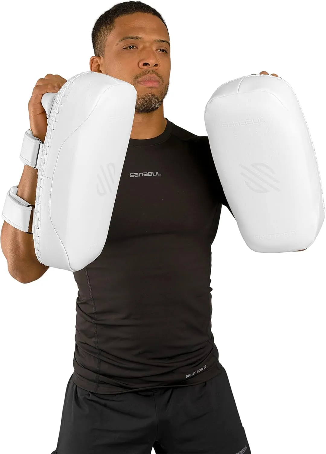 Sanabul Upgraded Battle Forged Kickboxing Muay Thai Pads 2pcs Muay Thai Striking Coaching Gear Martial Arts Training Kick Pads 1 Pair
