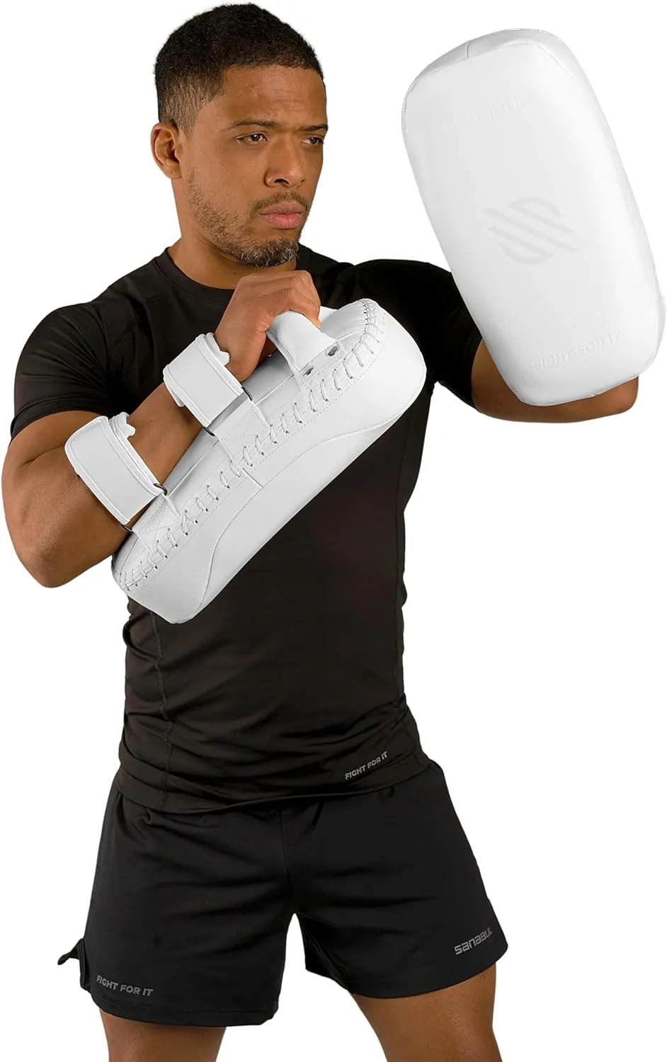 Sanabul Upgraded Battle Forged Kickboxing Muay Thai Pads 2pcs Muay Thai Striking Coaching Gear Martial Arts Training Kick Pads 1 Pair