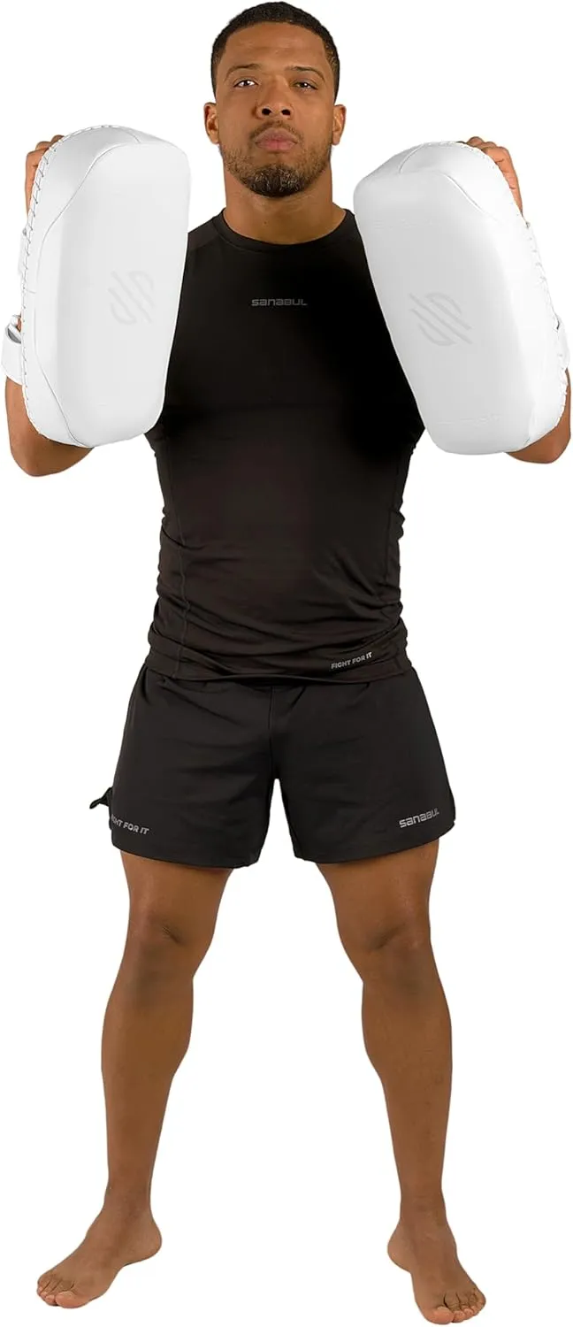 Sanabul Upgraded Battle Forged Kickboxing Muay Thai Pads 2pcs Muay Thai Striking Coaching Gear Martial Arts Training Kick Pads 1 Pair