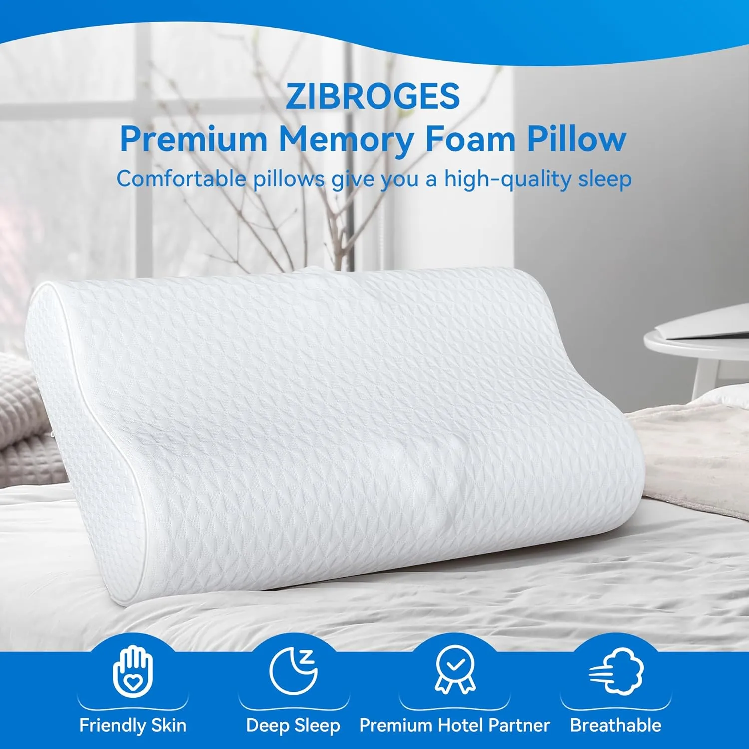 Sandwich Cervical Neck Pillow Queen Size - Dynamic Memory Foam Pillow for Neck Shoulder Pain Relief, Ergonomic Adjustable Contour Bed Pillow for Side, Back & Stomach Sleepers CertiPUR-US