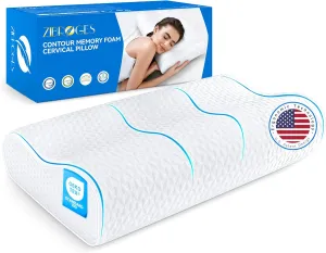 Sandwich Cervical Neck Pillow Queen Size - Dynamic Memory Foam Pillow for Neck Shoulder Pain Relief, Ergonomic Adjustable Contour Bed Pillow for Side, Back & Stomach Sleepers CertiPUR-US