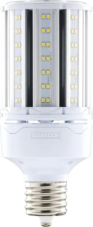 Satco S49393 Corncob LED HID Light Bulb, Mogul Extended Base, 45W, 35000 Hour Rating, 6210L, Natural Light