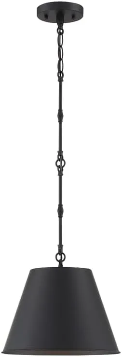 Savoy House 7-232-1-89 Alden Traditional Metal Bell Pendant, 1-Light 60 Watt, 9" H x 12" W, Matte Black