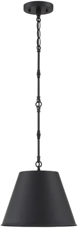 Savoy House 7-232-1-89 Alden Traditional Metal Bell Pendant, 1-Light 60 Watt, 9" H x 12" W, Matte Black