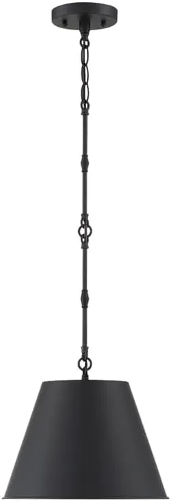 Savoy House 7-232-1-89 Alden Traditional Metal Bell Pendant, 1-Light 60 Watt, 9" H x 12" W, Matte Black