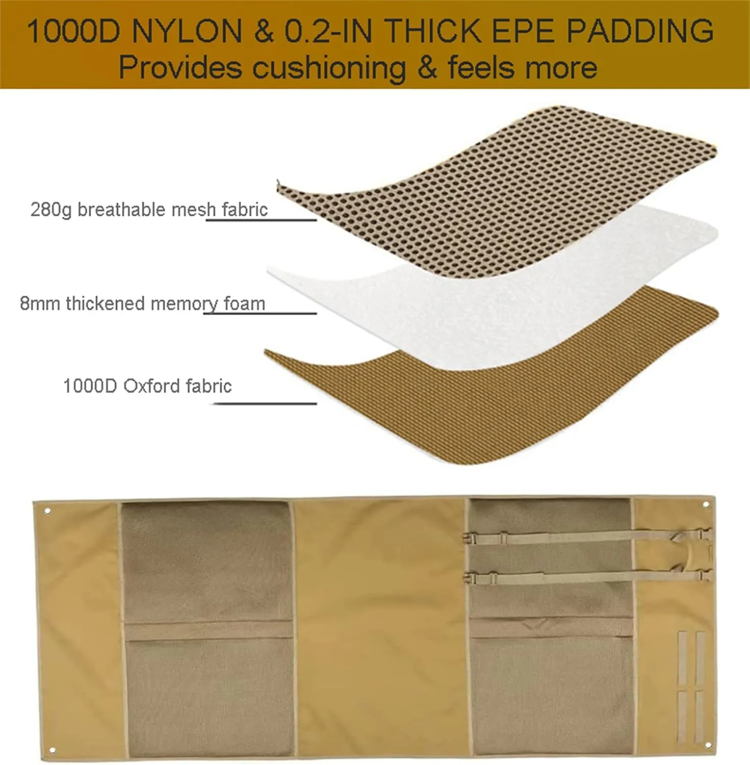 scosao Shooting Mats Prone Padded Portable Roll Up Folded Shooting Mat Extra Large Tactical Shooting Blanket 1000D Oxford Cloth with Thickened Cotton Padding for Shooting Hunting Camping