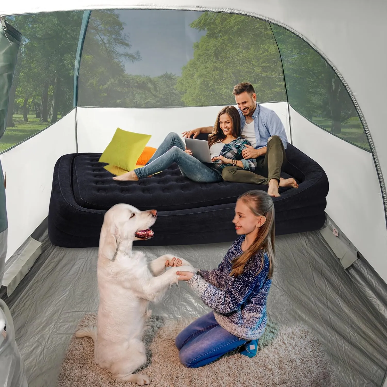 Screened Camping Tent, 4/6 Person Waterproof, Haven Tent, Backpack Double Layer Camping Tents with Canopy, Easy Setup and Portable Shelter for Outdoor, Picnic, Camping, Family Gathering.
