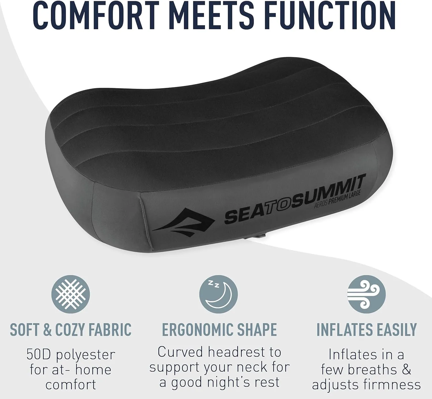 Sea to Summit Aeros Premium Inflatable Travel Pillow, Regular (13.4 x 9.4), Magenta
