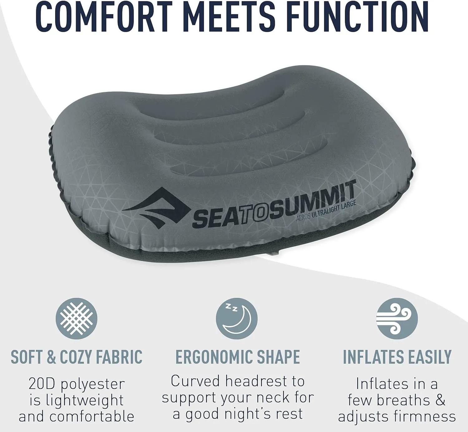 Sea to Summit Aeros Ultralight Inflatable Camping and Travel Pillow, Regular (14.2 x 10.2), Aqua