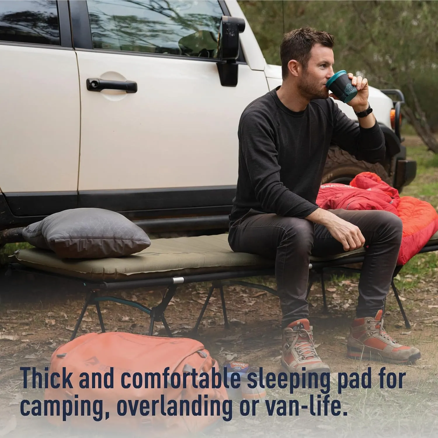 Sea to Summit Camp Plus Self-Inflating Foam Sleeping Mat for Camping, Tapered - Large (78 x 25 x 3 inches)