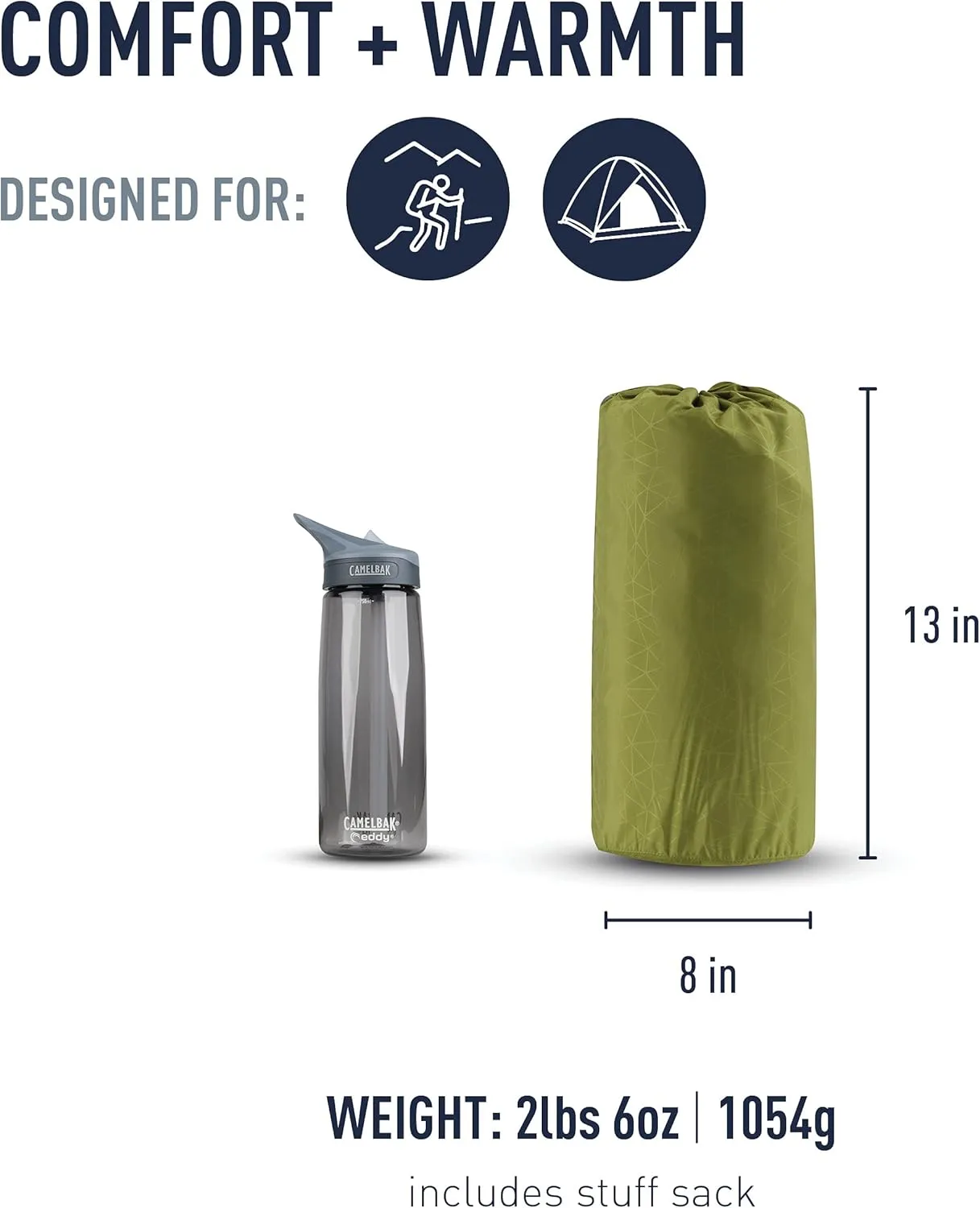 Sea to Summit Camp Self-Inflating Foam Sleeping Mat for Camping and Backpacking, Tapered - Large (78 x 25 x 1.5 inches)