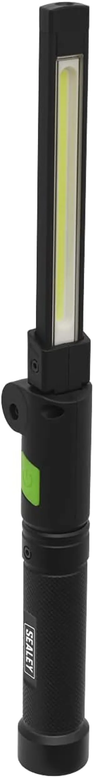 Sealey LED02G 2 COB & 1 SMD LED Rechargeable Aluminium Folding Pocket Light