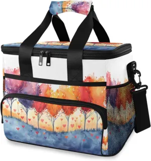 Seasonal Tree Life Leaf Cooler Bag Insulated Cooler Soft Sided Cooler 24 Can Portable Picnic Bag Large Leakproof Lunch Bag Box for Beach Grocery Camping Travel Car Men Women