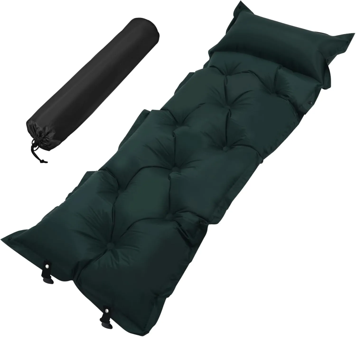 Self-Inflating Camping Sleeping Pad Portable Air Mattress Pillow Easy Setup for Hiking Backpacking Outdoor Adventures 185x60x2.5cm Olive Green
