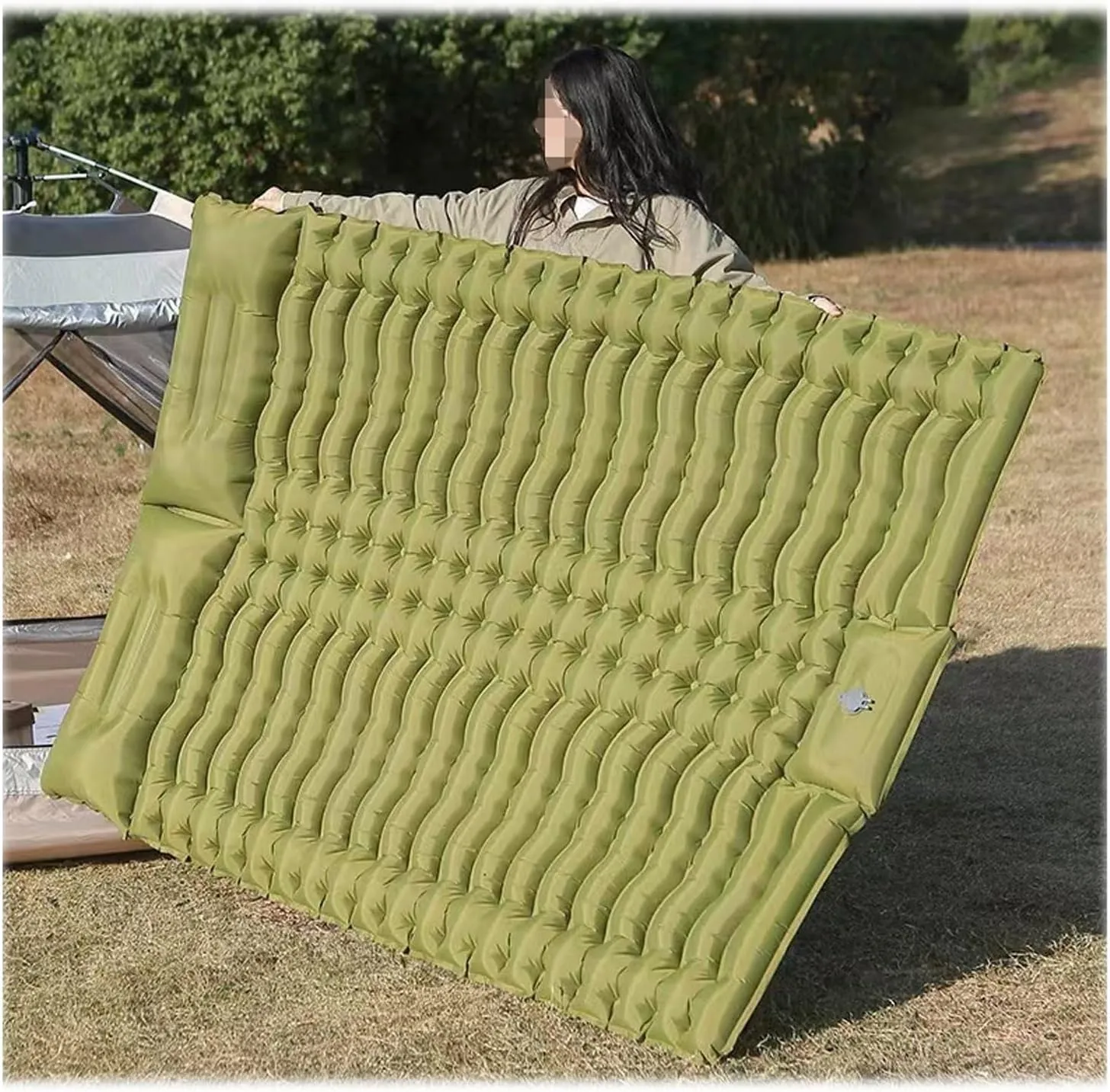 Self-Inflating Mattress, Outdoor Sleeping mat, Camping Tent Sleeping mat, Portable Double Mattress.(Blue)
