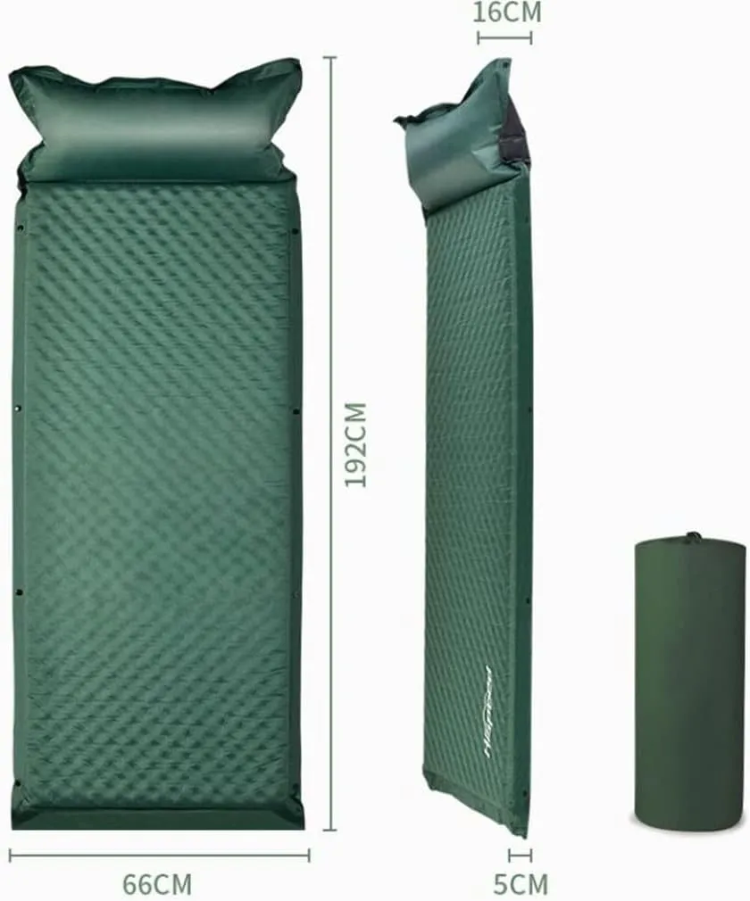 Self-Inflating Pads Camping Sleeping Pad Single Quick Automatic Air Inflatable Mattress Insulated Durable With Inflatable Pillow Suitable For Tent Backpacking Travel And Hiking Air Cushion Camping Sle