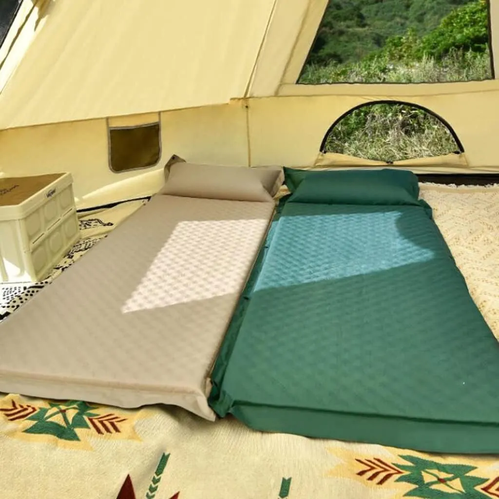 Self-Inflating Pads Camping Sleeping Pad Single Quick Automatic Air Inflatable Mattress Insulated Durable With Inflatable Pillow Suitable For Tent Backpacking Travel And Hiking Air Cushion Camping Sle
