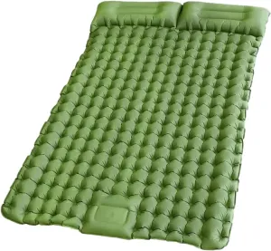 Self-Inflating Sleeping Pad for Camping, Camping Sleeping Pad with Built-in Pump, Extra Thickness Inflatable Sleeping Mat, Ultralight Compact Waterproof Air Mattress for Travel (Green)