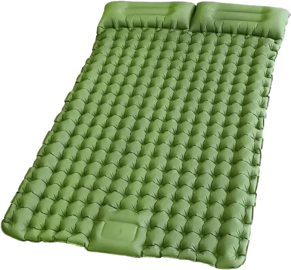 Self-Inflating Sleeping Pad for Camping, Camping Sleeping Pad with Built-in Pump, Extra Thickness Inflatable Sleeping Mat, Ultralight Compact Waterproof Air Mattress for Travel (Green)