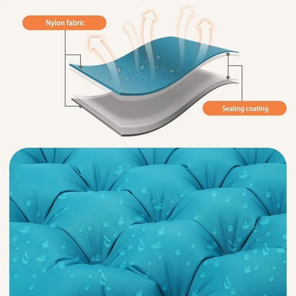 Self Inflating Sleeping Pad, Sleeping Pad for Camping, Waterproof Inflatable, Anti-Slip Portable Foldable Mattress, Inflatable with Built-in Pillow, Ideal for Backpacking, Hiking (Style-F)