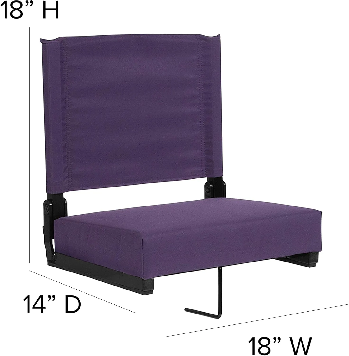 Set of 2 500 lb. Rated Lightweight Stadium Chair with Ultra-Padded Seat