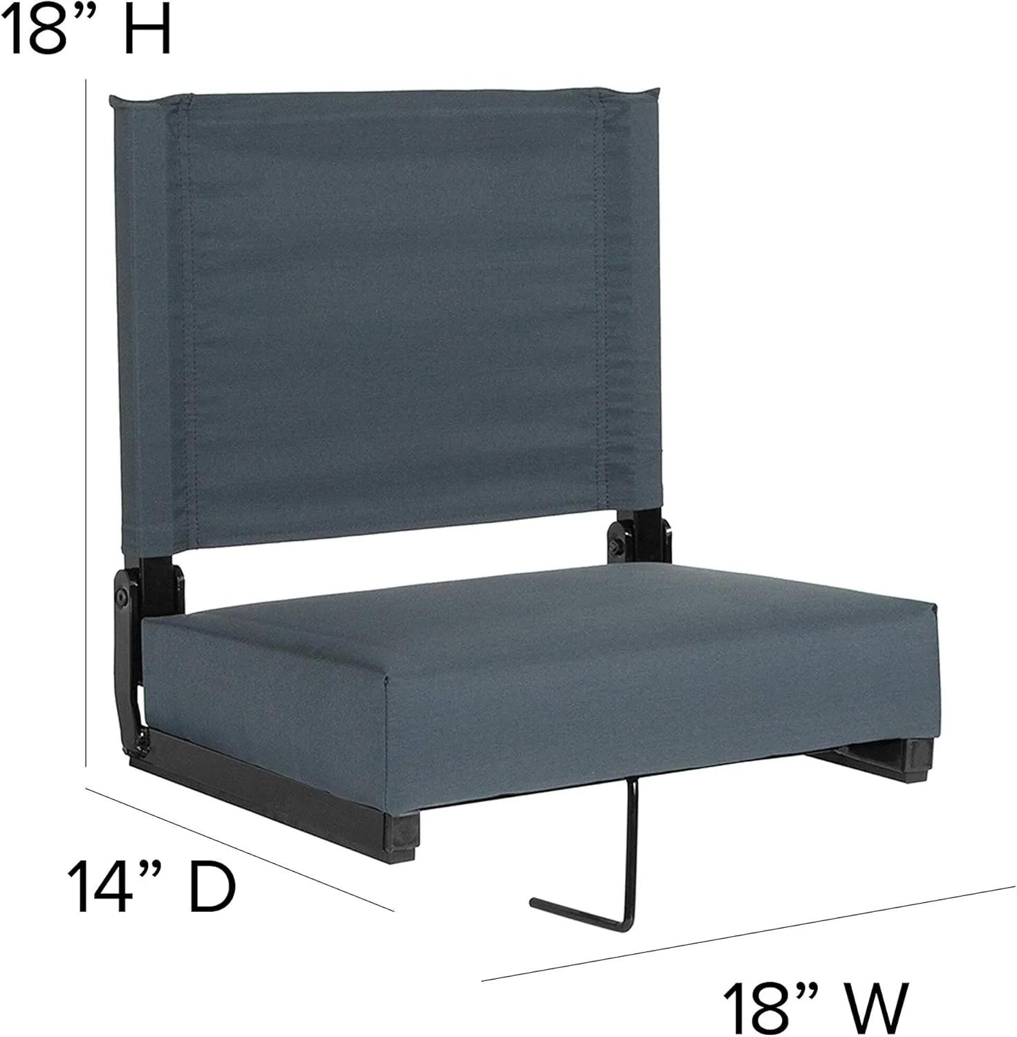 Set of 2 500 lb. Rated Lightweight Stadium Chair with Ultra-Padded Seat