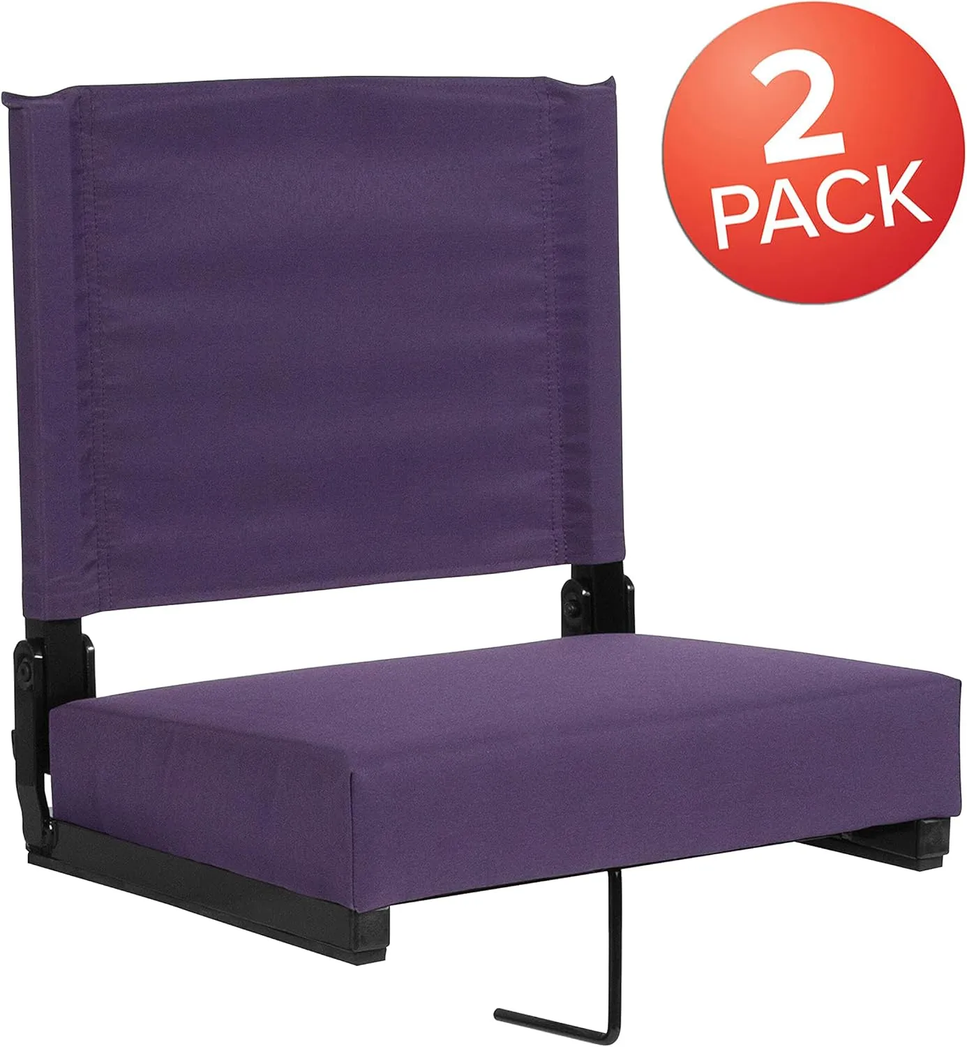 Set of 2 500 lb. Rated Lightweight Stadium Chair with Ultra-Padded Seat