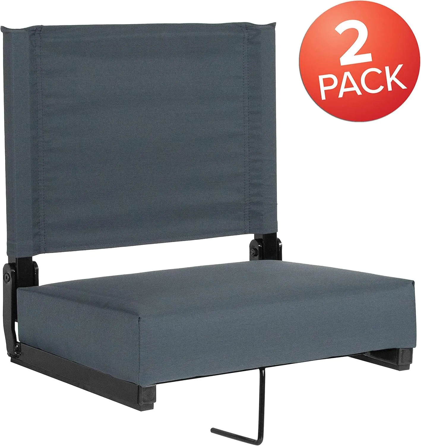 Set of 2 500 lb. Rated Lightweight Stadium Chair with Ultra-Padded Seat
