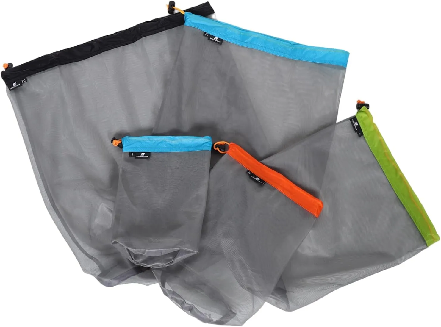 Set of 2 Camping Toiletry Bag Travel Bag Organizer Sleep Bag Liner Mesh Compact Storage Sack for Outdoor Hiking