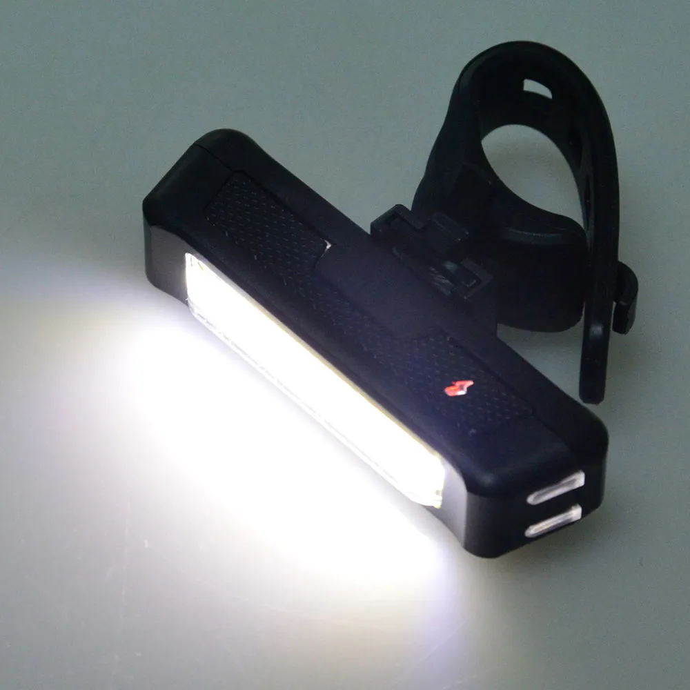 Set Usb Rechargeable Led Bike Front Light & Rear Tail Wide Beam