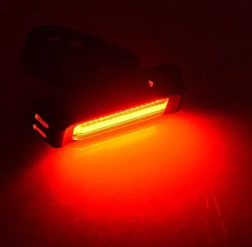 Set Usb Rechargeable Led Bike Front Light & Rear Tail Wide Beam