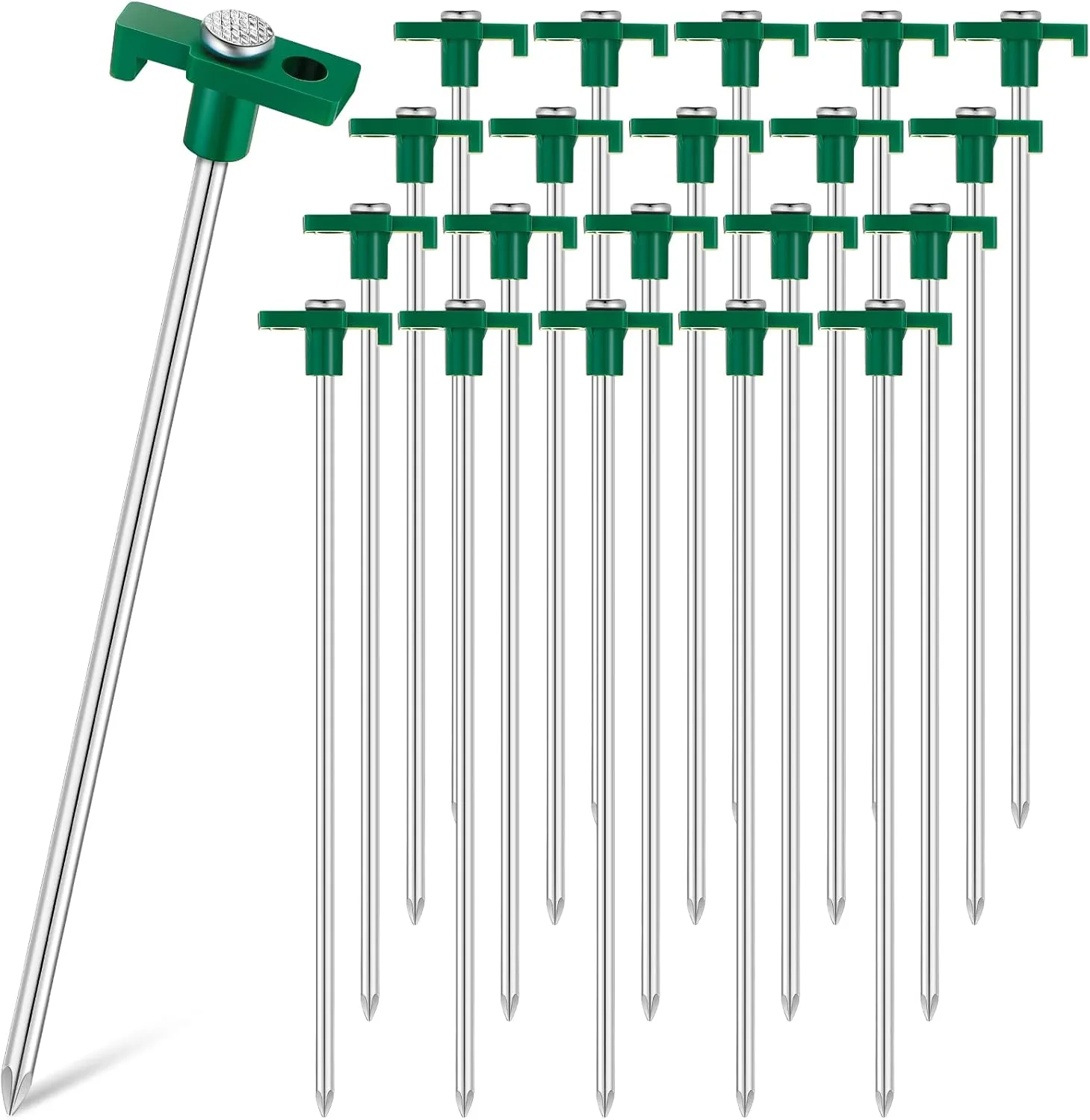 Shimeyao 10" Tent Stakes Camping Heavy Duty Stakes Bulk Metal Ground Pegs Camping Spikes Galvanized for Outdoor Pitching Canopy