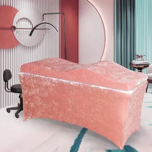 Shiny Curvy Lash Bed Foam Topper and Table Cover Set, High Density Foam Soft Support Neck Leg Back, Contour Design for Body Massage Table Topper