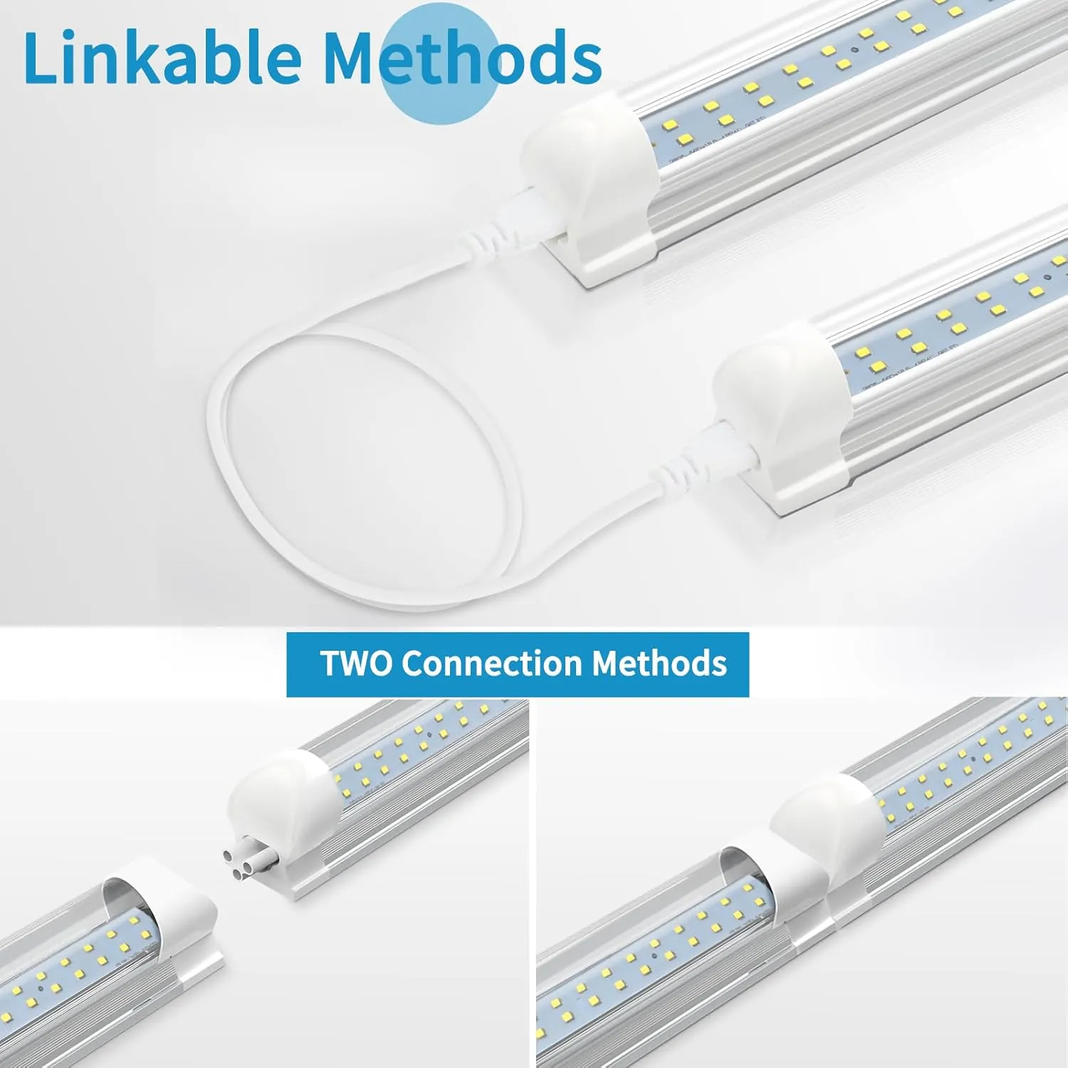SHOPLED 8FT LED Shop Light, 72W 9360LM 6000K Cool White, T8 LED Tube Lights Fixture, High Output, 8 Foot Shop Lights for Garage, Workshop, Warehouse, Plug and Play, 25 Pack