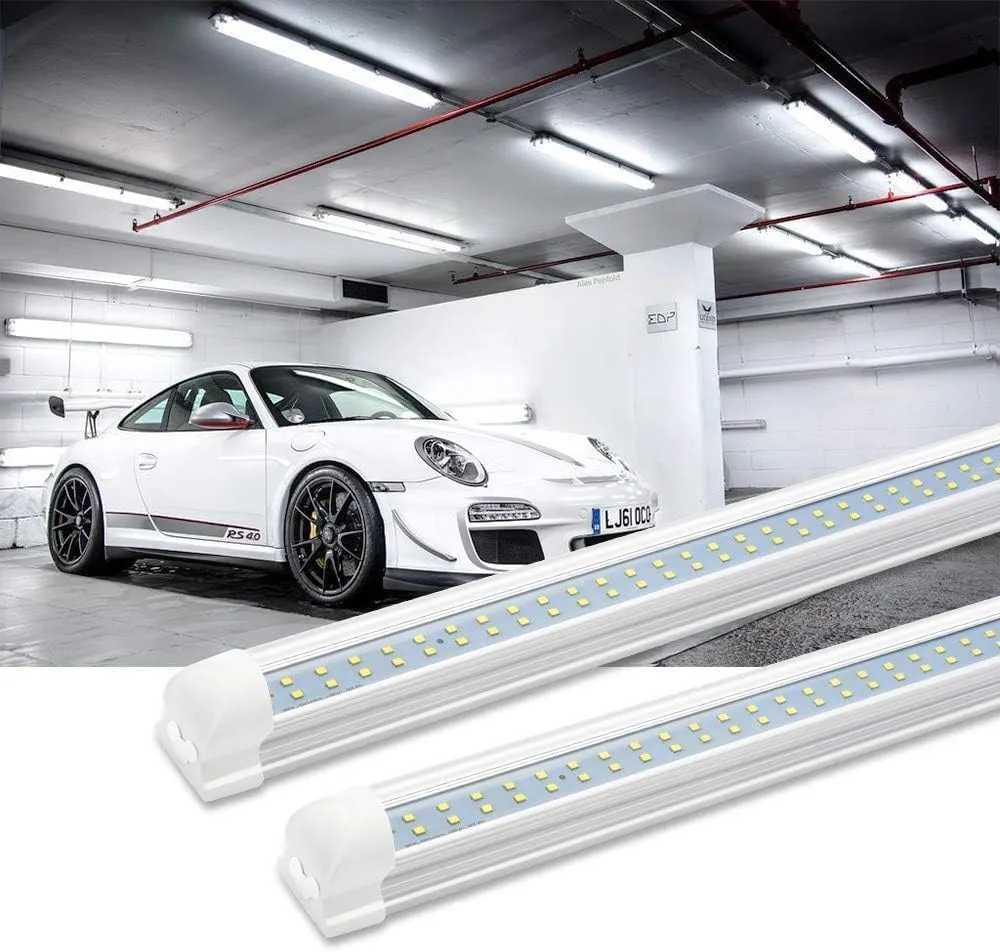 SHOPLED 8FT LED Shop Light, 72W 9360LM 6000K Cool White, T8 LED Tube Lights Fixture, High Output, 8 Foot Shop Lights for Garage, Workshop, Warehouse, Plug and Play, 25 Pack