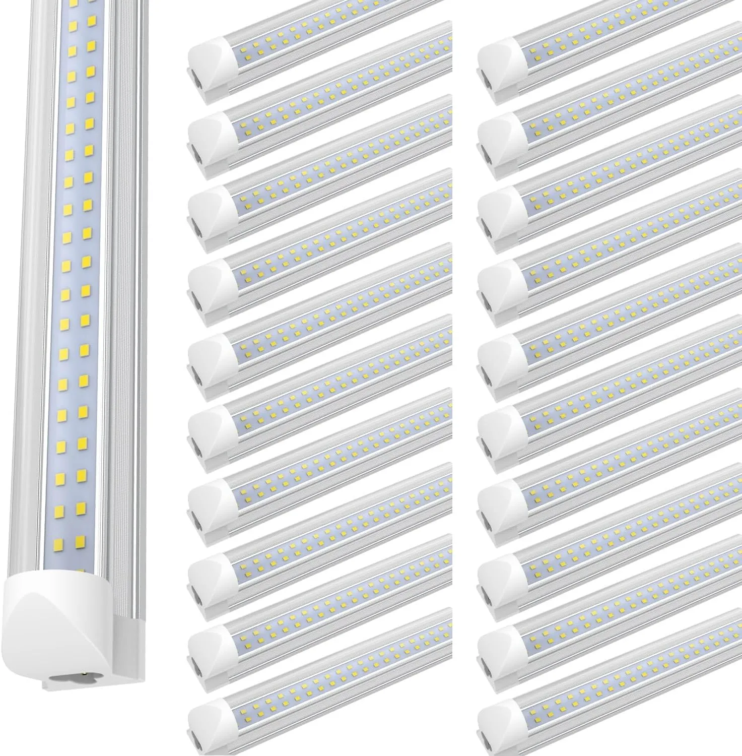 SHOPLED 8FT LED Shop Light, 72W 9360LM 6000K Cool White, T8 LED Tube Lights Fixture, High Output, 8 Foot Shop Lights for Garage, Workshop, Warehouse, Plug and Play, 25 Pack