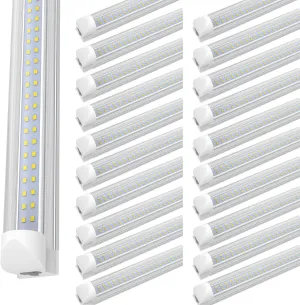 SHOPLED 8FT LED Shop Light, 72W 9360LM 6000K Cool White, T8 LED Tube Lights Fixture, High Output, 8 Foot Shop Lights for Garage, Workshop, Warehouse, Plug and Play, 25 Pack