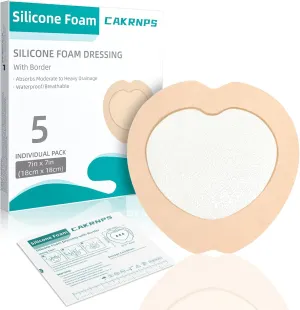 Silicone Foam Dressing with Adhesive Border, 7.1“ x 7.1”