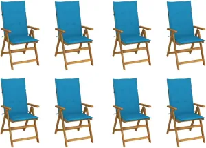 Sillas De Patio Camping Chairs Patio Chairs Lounge Chair - Folding Patio Chairs with Cushions 8 pcs Solid Acacia Wood for Outside Garden Park Beaches