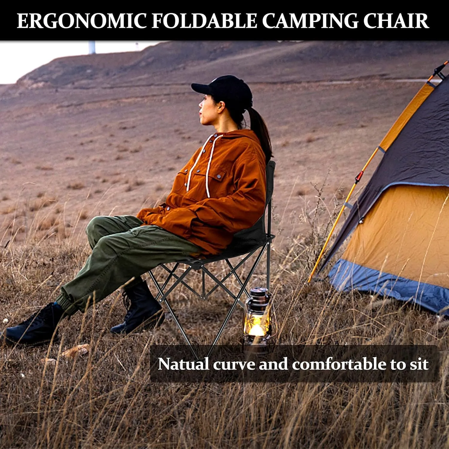 Simple Deluxe Portable Camping Chair, Ultralight & Compact, Backpacking Chair, Folding Camping Chairs for Outdoor Camp, Travel, Beach, Picnic, Hiking