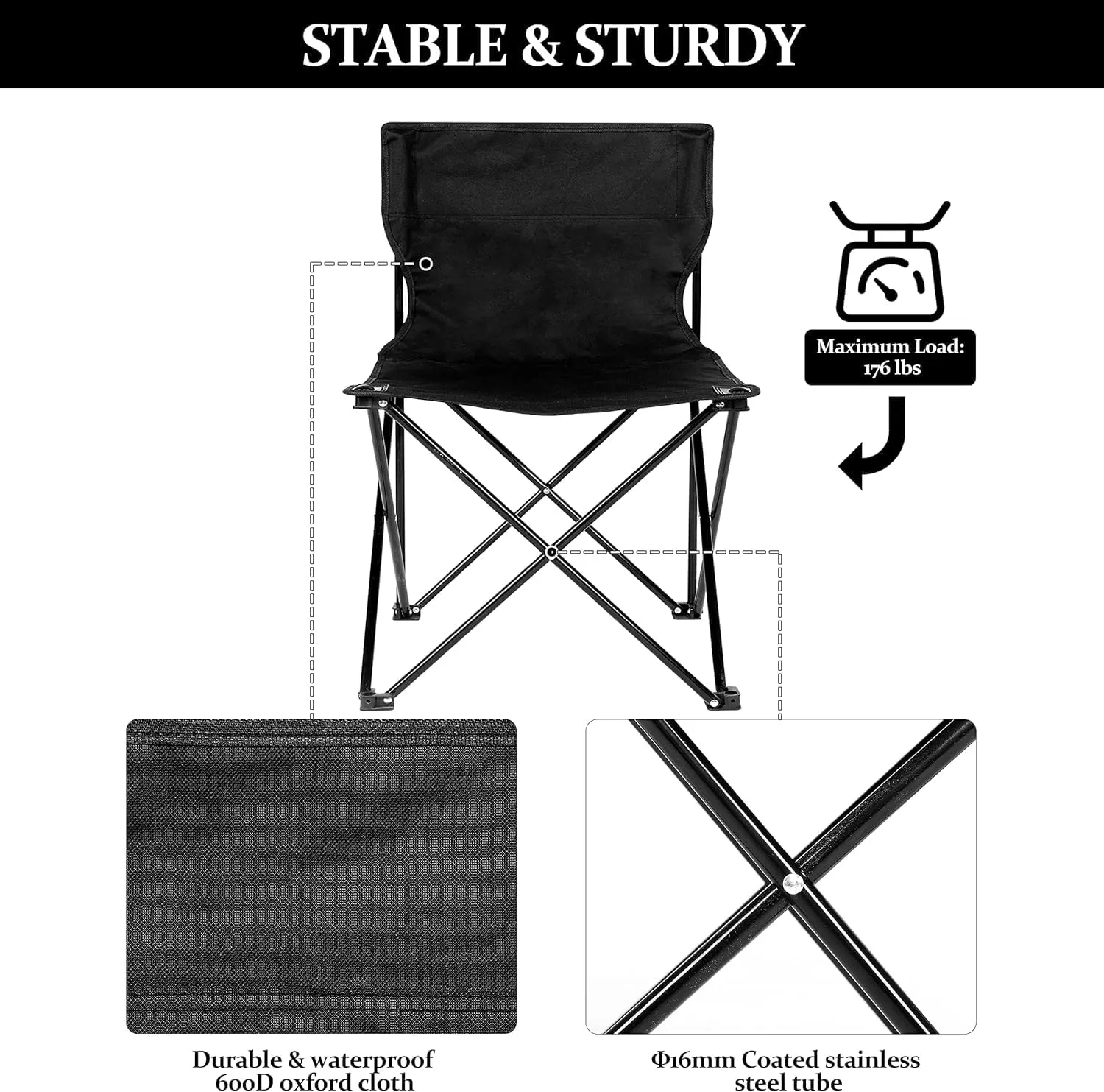 Simple Deluxe Portable Camping Chair, Ultralight & Compact, Backpacking Chair, Folding Camping Chairs for Outdoor Camp, Travel, Beach, Picnic, Hiking