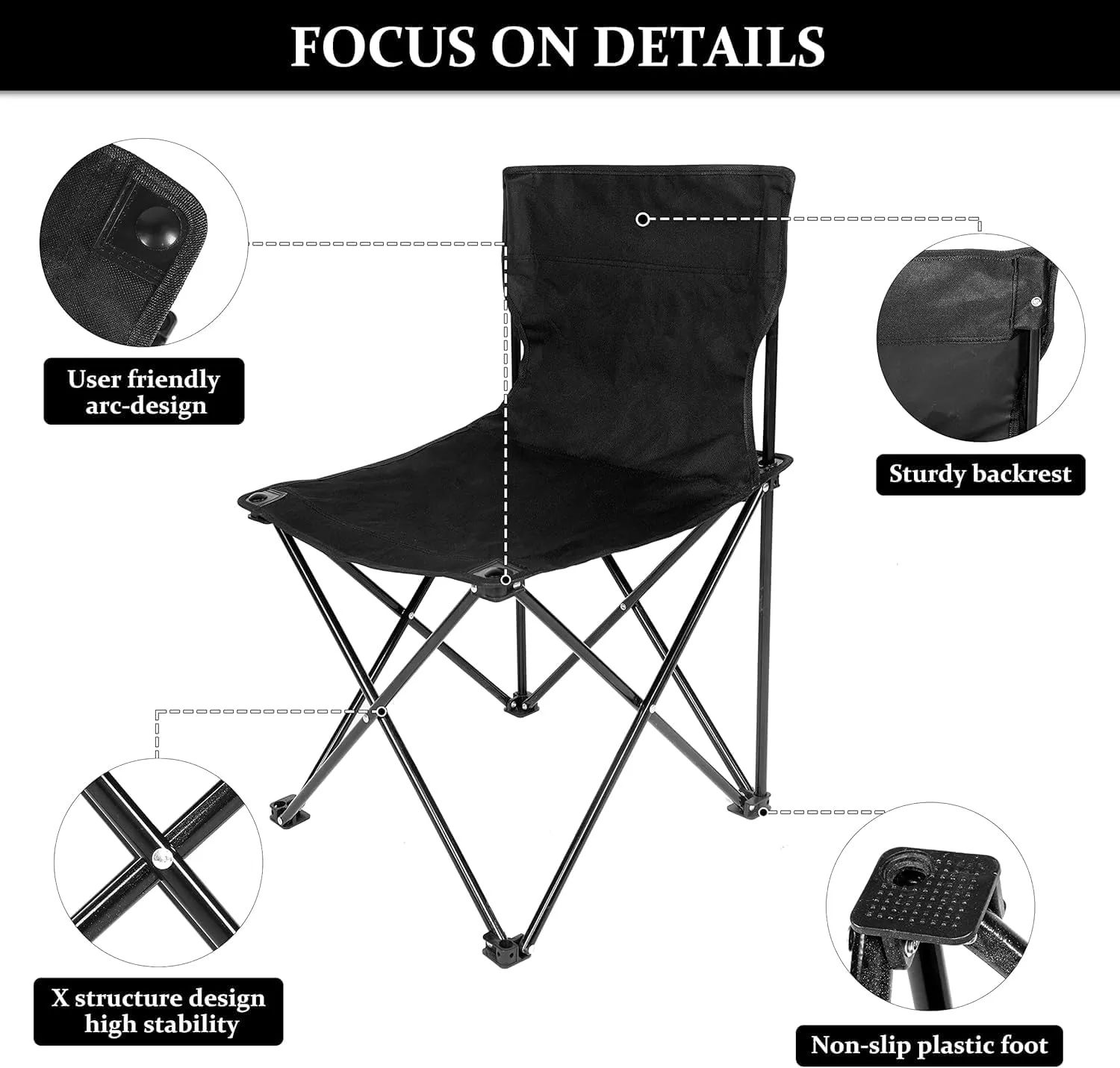 Simple Deluxe Portable Camping Chair, Ultralight & Compact, Backpacking Chair, Folding Camping Chairs for Outdoor Camp, Travel, Beach, Picnic, Hiking