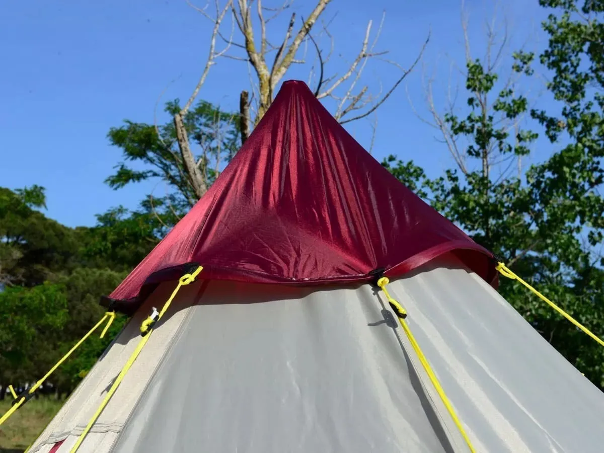 Skandika Tipii 200 Tent 6 Person in Beige & Red (SKA0039)