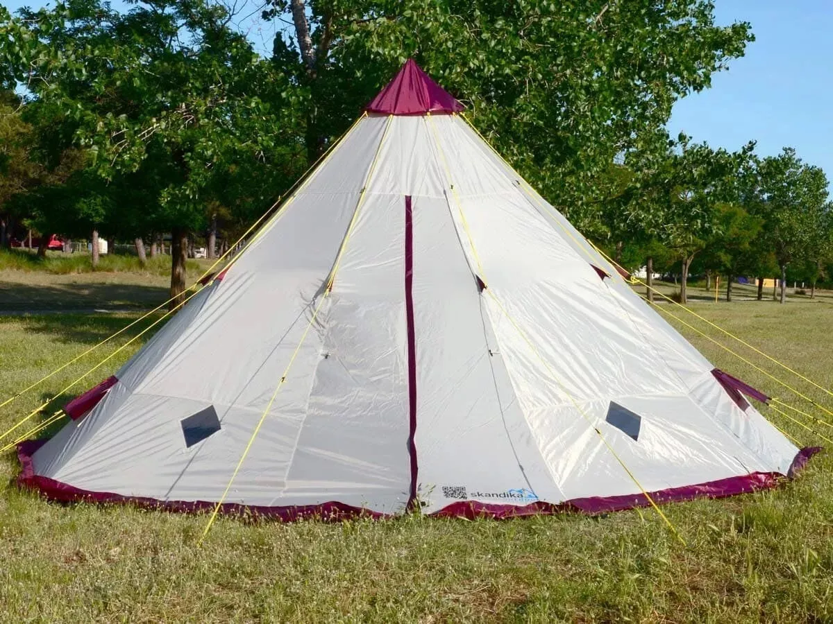 Skandika Tipii 200 Tent 6 Person in Beige & Red (SKA0039)